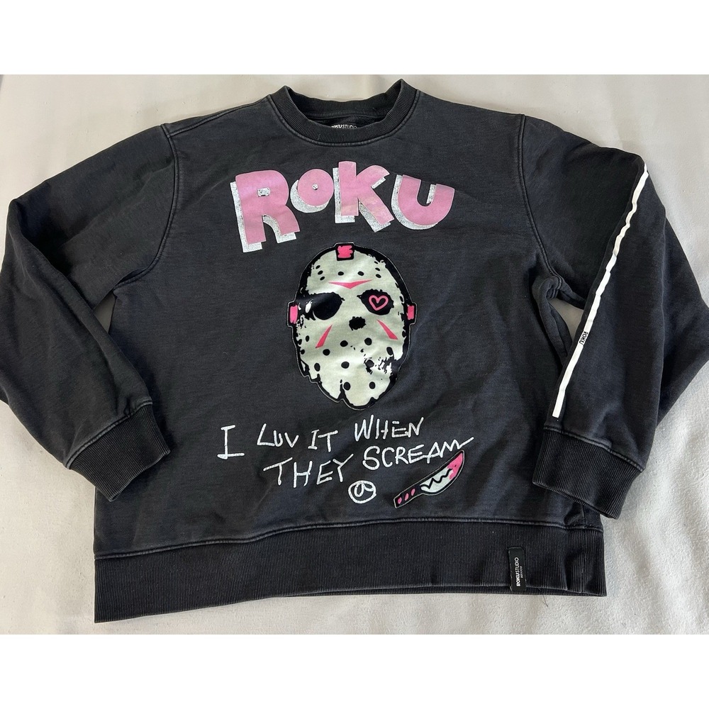 Friday the 13th - Jason Mask - Sweatshirt - Roku Studios - Black - Men's 2XL